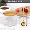 Marble Salt Cellar Box with Bamboo Lid & Metal Spoon, Modern Stone Salt or Pepper Sugar Spice Seasoning Bowl Container Jar Holder Well Keeper Dish