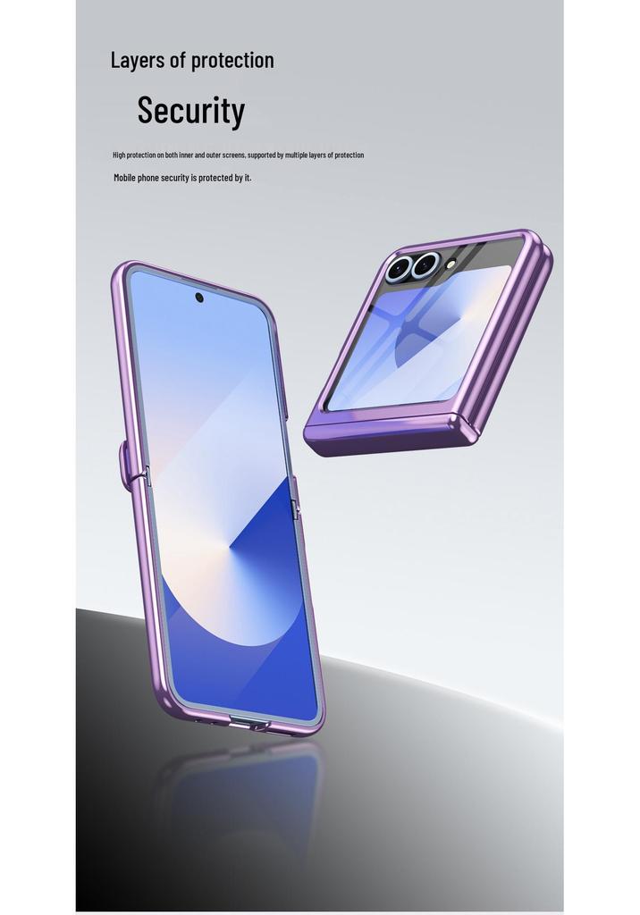Samsung Z Flip8/7 Electroplated Transparent Full Coverage Case with Foldable Screen Protection