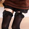 Spring/Summer Japanese Lace Bow Over Knee Stockings Women's Lolita College Knee Calf White Stockings
