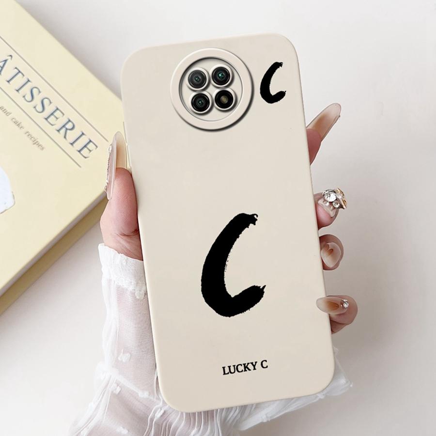 For Xiaomi Redmi Note 9T Case Soft Silicone Coque Lucky A-Z Letter Painted Shockproof Funda for Redmi Note 9 5G note9 TCover