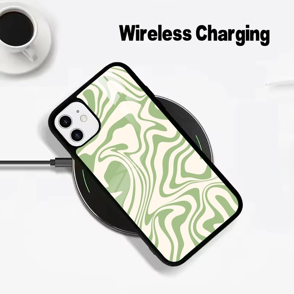 Abstract -FluidWavy Pattern Phone Case For IPhone17 16 15 14 13 12 11  Pro Max 16/15/14Plus Wireless Charger Cover Funda