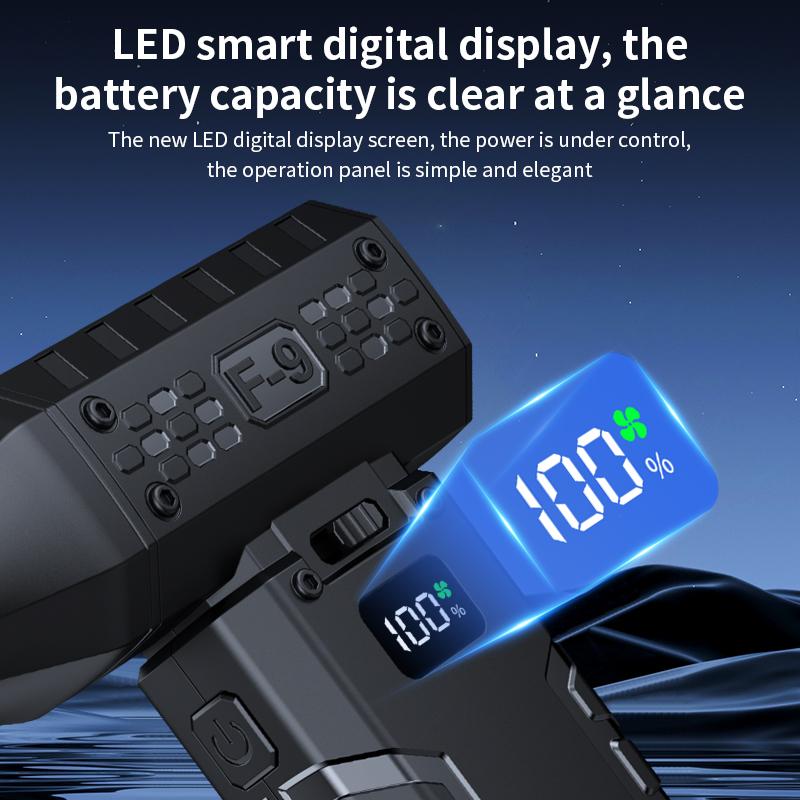 Mini Luftgebläse 160000 U/min Handheld Elektrischer Turbojet-Lüfter 52m/s Windgeschwindigkeit Bürstenloser Motor Gewaltiger Lüfter mit LED-Anzeige