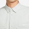 New Nike Life Woven Military Short-Sleeve Button-Down Shirt 'Light Silver' DX3341-034