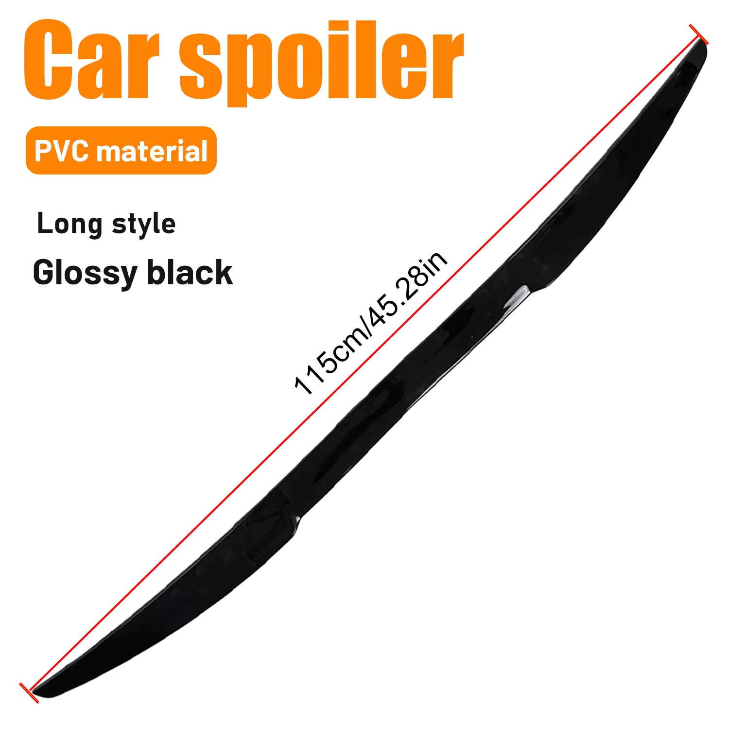 

Universal Car Rear Spoiler Wing Easy Install Pvc No-Drill One-Piece Adhesive Lip For Auto Body Styling Spoiler Exterior Styling