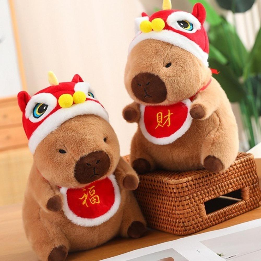 Blessing Capybara Plush Toy Wealth Capibara Fluffty Doll Cute Capybara Plush Doll  Birthday Gift