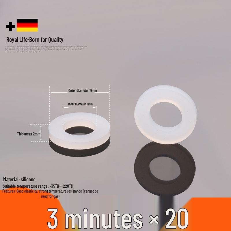4-6 Minute Silicone Waterproof Gasket Seal for Water Heaters & Showers - Black Nitrile Rubber, Thickened Flat Washer