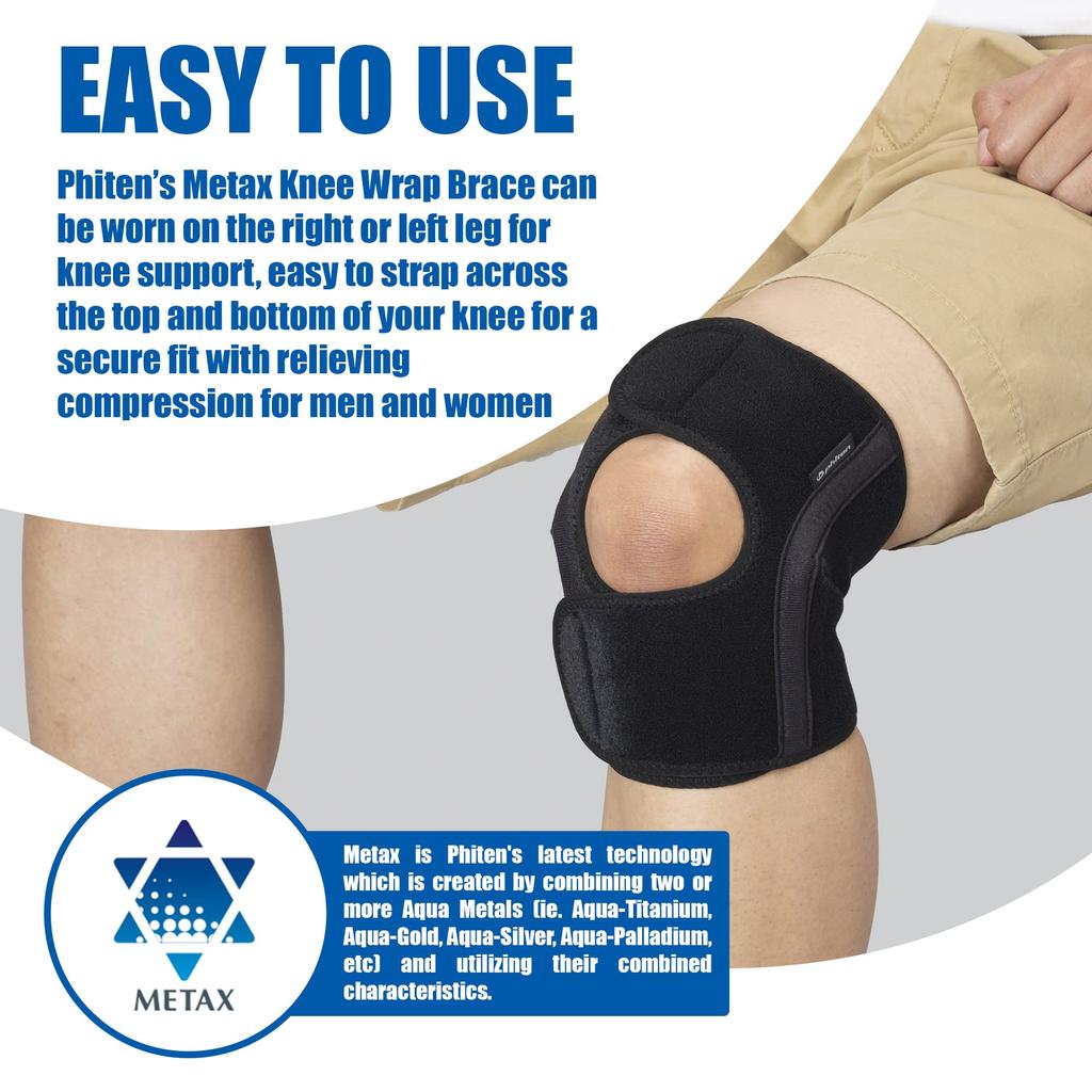phiten Metax Knee Support, Medium Type, Size M