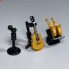 MOC Bricks DIY Music Instrument Guitar Bass saxophone Microphone Loudspeaker Box Educational Building Blocks Toys Gifts