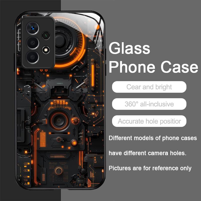 Creative Mechanical Circuit Board Pattern Glass Phone Case for Samsung Galaxy S25 Ultra S24 S23 Plus S22 S21 S20 FE A56 5G Cover