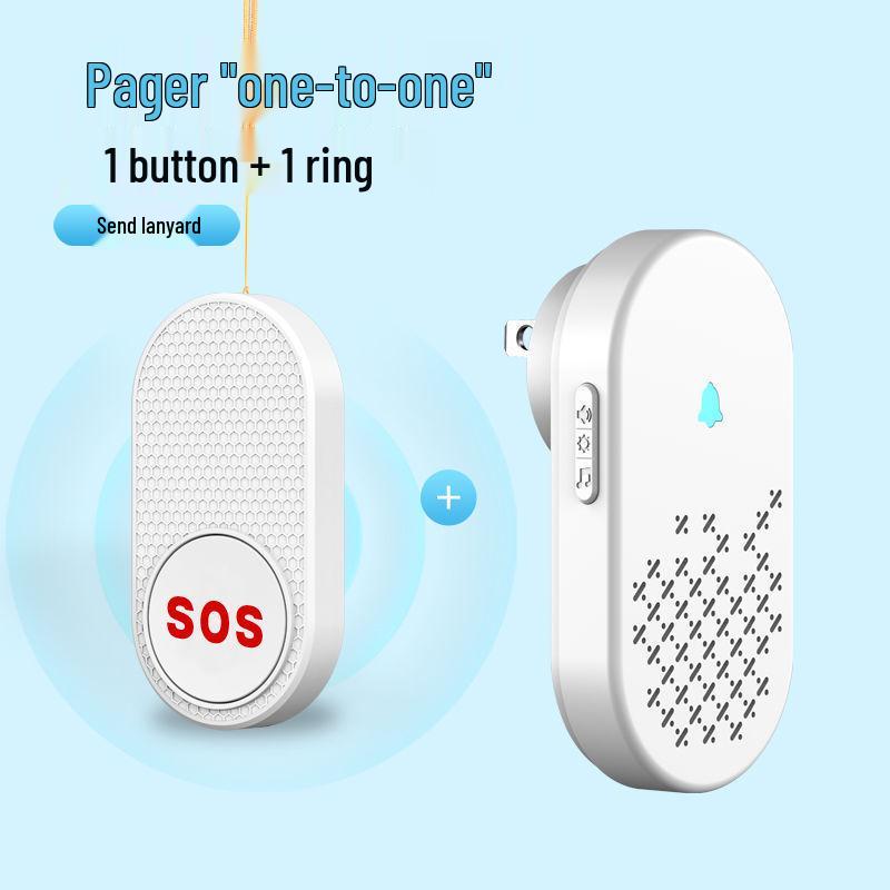 Wireless Long-Distance Smart Doorbell for Home & Office - One-to-Two Remote Control with Adjustable Volume for Elderly Assistance