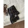 Retro Green Plaid Scarf for Women Winter Korean Version Versatile Thickened Student Shawl Dual Purpose Warm Knitted Scarf