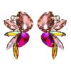 Boucles d'oreilles exagérées en cristal coloré européen et américain avec diamants pour femmes