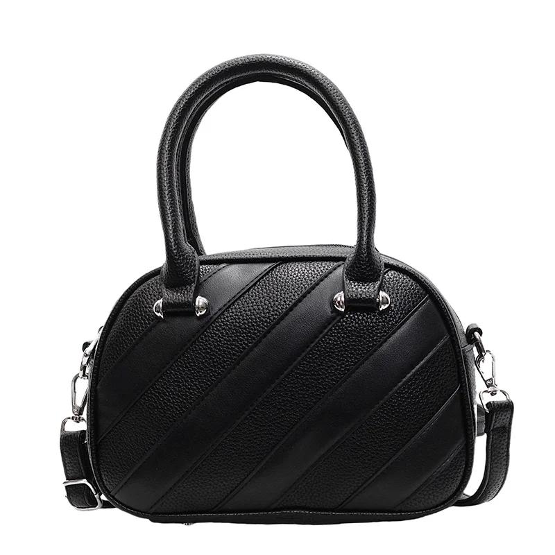 

Маленькая дизайнерская сумка для женщин, новая контрастная полосатая сумка на одно плечо с короткими рукавами, маленькая квадратная сумка