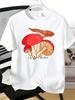 Unisexs Tee Vivid Cartoon Red Mushroom Cluster Print Cotton Short Sleeve Male Casual Streetwear Outdoor Daily Basic Fashion Top