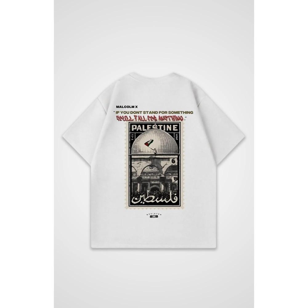 Malcom X Palestine Cotton T-Shirt Oversized Unisex Graphic Tee