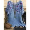 Printed round Neck Neck Casual Loose Top Print round Neck Top Women