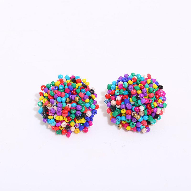 Böhmische handgefertigte Perlenohrstecker für Frauen Ethnische geometrische Pendientes Mujer Boho Ohrringe Modeschmuck Boucles D'Oreille