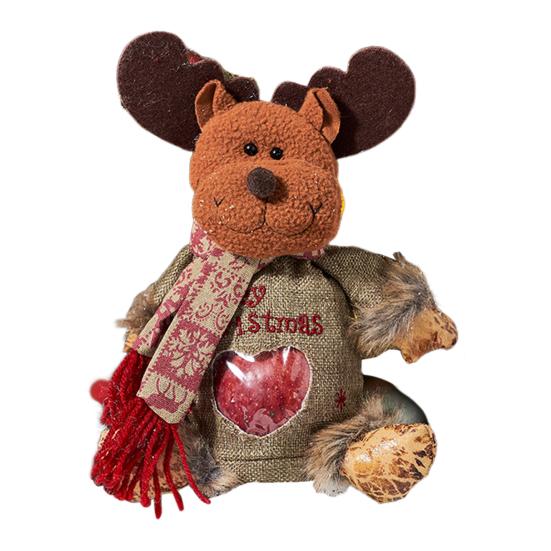 

Мешковина Рождественские подарочные пакеты Дизайн на молнии Плюшевая 3D кукла Санта-Клаус Снеговик Пакеты для фруктов Многоразовый тканевый мешок для хранения подарков Конфеты Elk