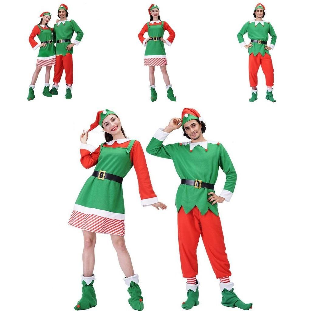 Christmas Elf Adult Cosplay Costume Couple Outfits