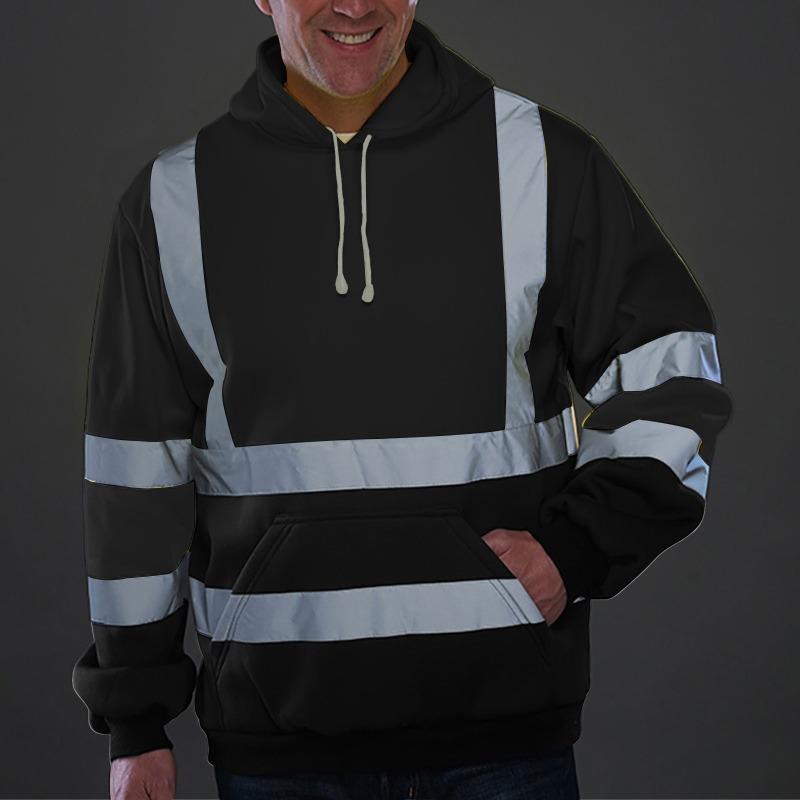 Mens High Visibility Reflective Safety Hoodie S
