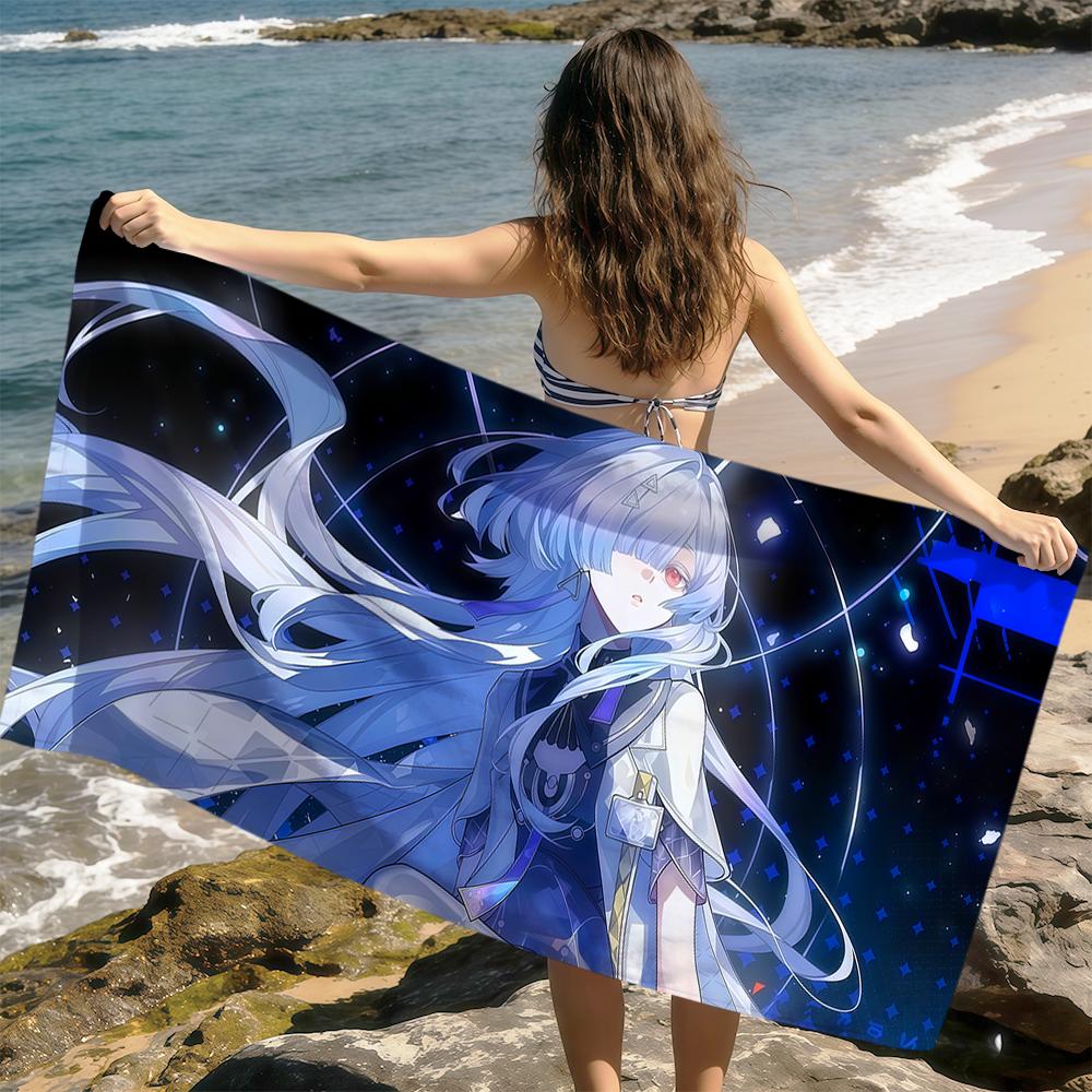 Mornye wuwa game Wuthering Waves Towel soft printed Beach Towels Trip Towel swim Summer Holiday Vacation bathing Pool Camp Gift