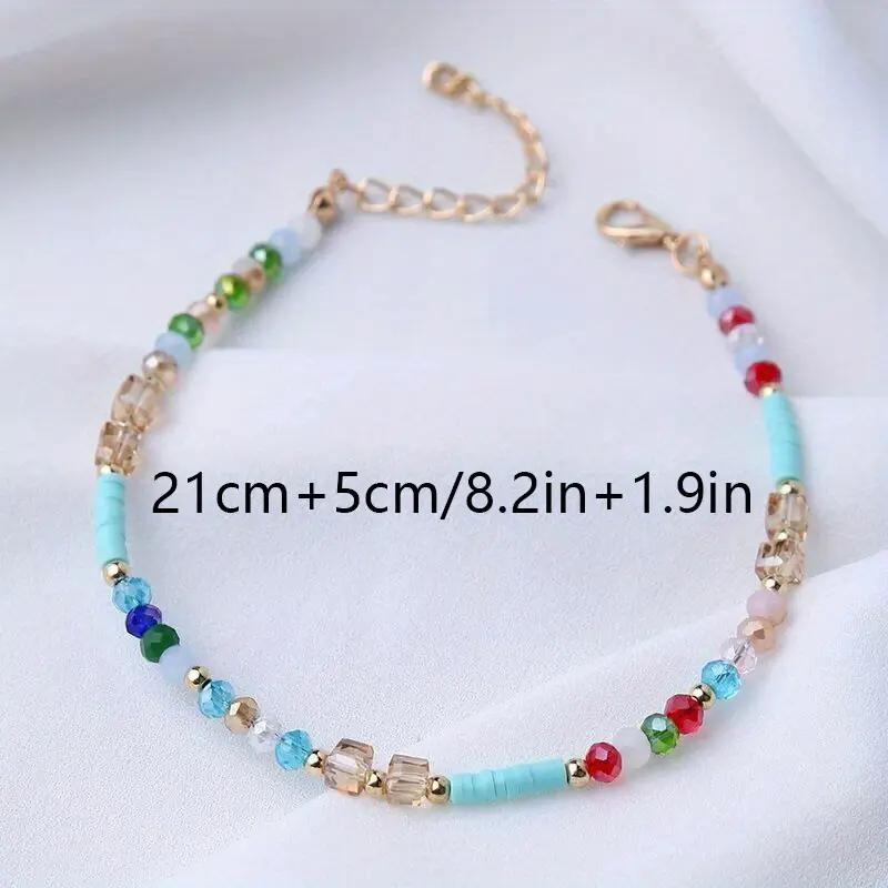 Women Bohemian Jewelry - Personality Bracelet Beach Anklet Simple Beaded Jewelry Contrast Color Fashion Handmade  Accessories