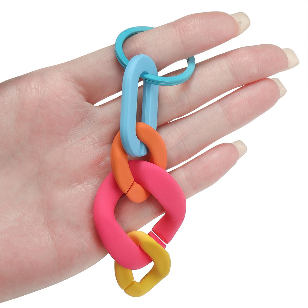 1pc Colorful Acrylic Links Chain Keychain Handmade Car Key Ring for Women Men Handbag Accessories DIY Friendship Gifts