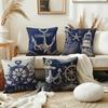 4Pcs Ocean-Themed Nautical Element Pillow Covers / Cushion Covers, Includes Anchor And Lighthouse Designs, Three Sizes Available