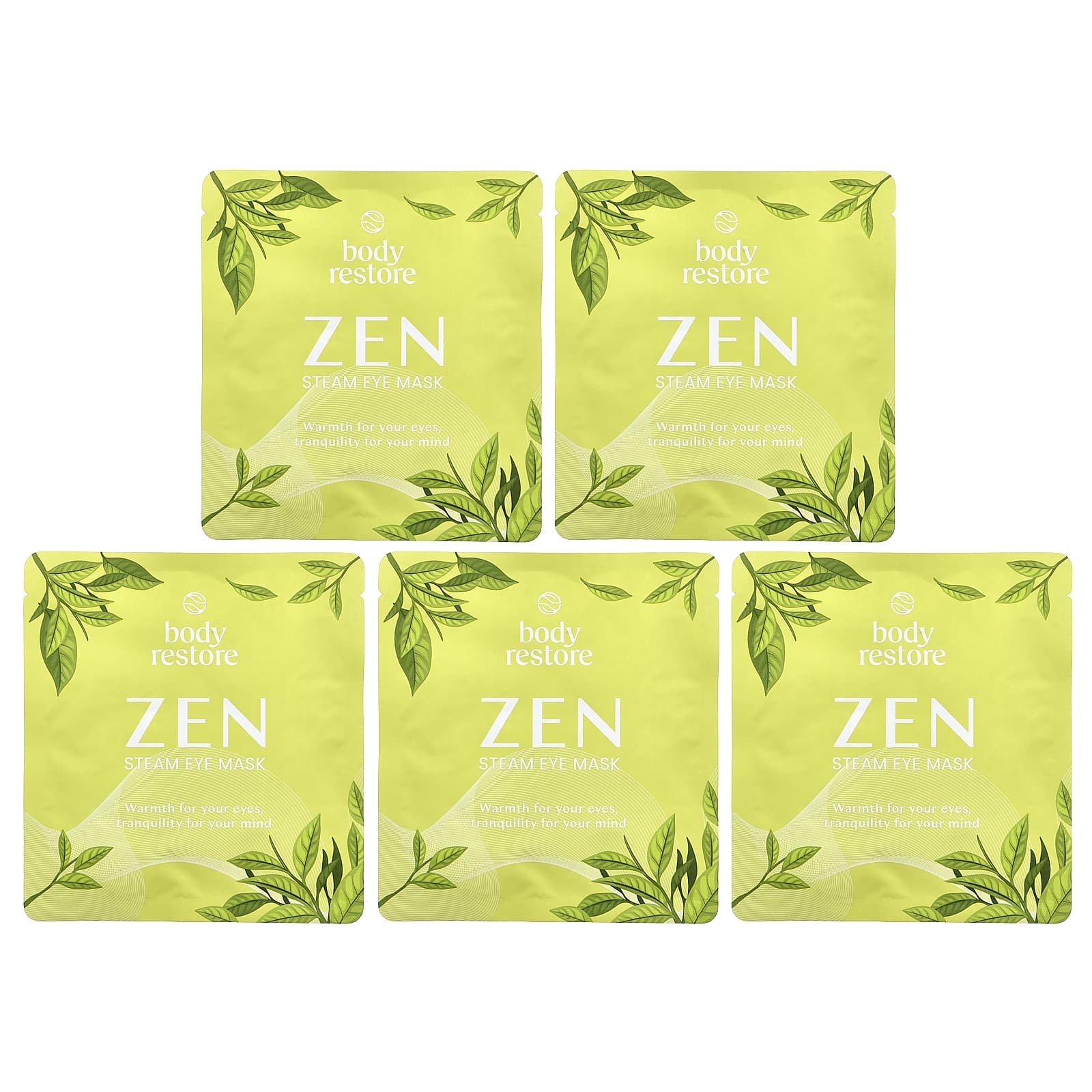 

Body Restore, Steam Eye Mask, Green Tea, 5 Pack