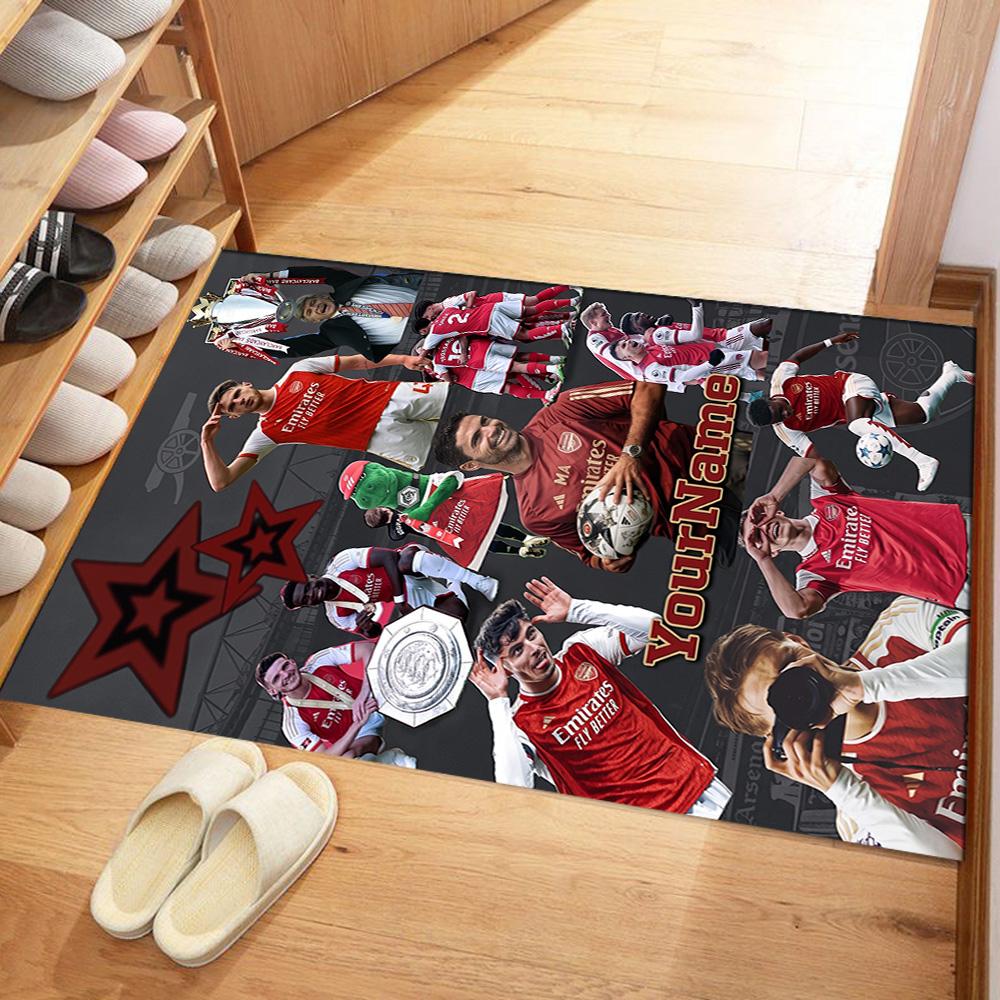 Arsenal Customizable Name Floor Mat Perfect for Living Rooms Hallway Playrooms Balcony Antislip Carpet Anime Office Decor