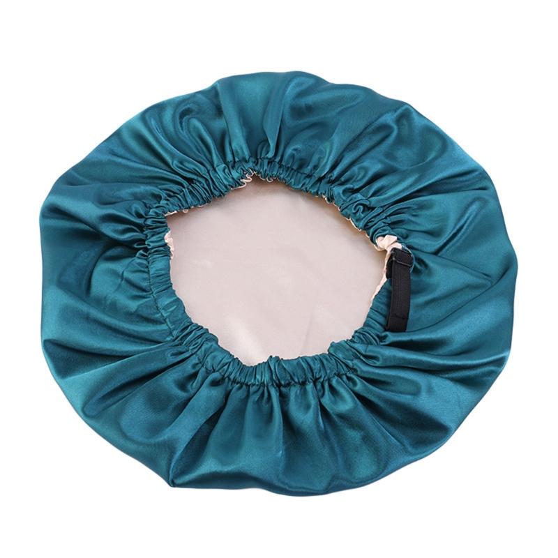 Satin Bonnet Beanie Hat Double Layers Satin Dome Cap for Head Wrap Cover with Neat Stitches Invisible Elastic Band