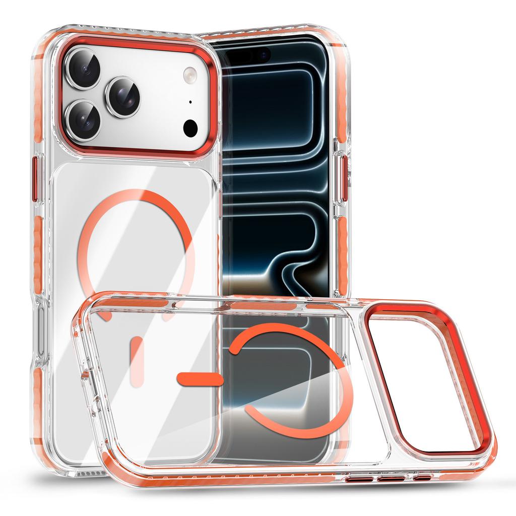 Für magnetische Saugkraft für iPhone17 Handyhülle 15 Vergilbungsresistent Transparent für Apple 16pro Airbag Handy-Schutzhülle