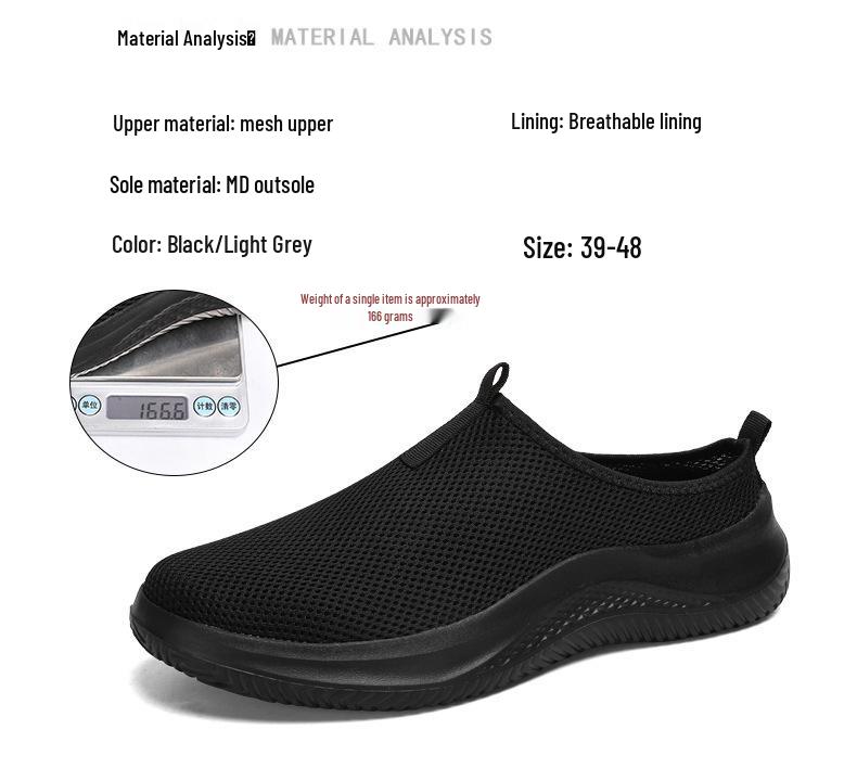 Men's Summer Mesh Breathable Slip-On Running Shoes – Lightweight, Large Size, Casual Outdoor Footwear for Teens