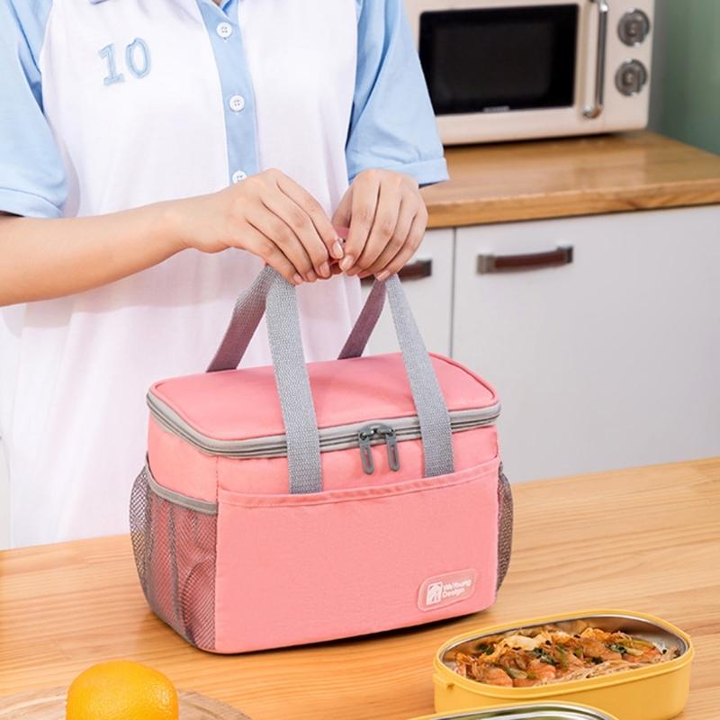 Reusable Insulated Lunch Box Picnic Bag Portable Insulation Bag Office Worker Student Waterproof Thickened Lunch Bag