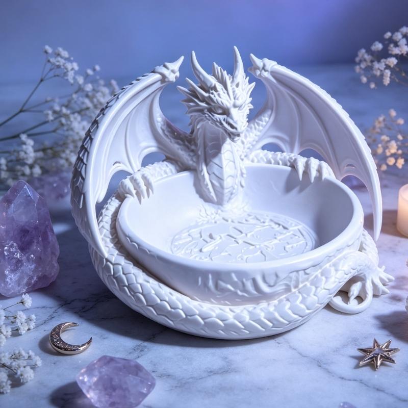 Dragon Trinket Dish Display Dish 4.65 In Jewelry Tray for Desks and Dressers, Small Article Bowl for Earrings and Necklaces