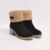 Women's Warm Faux Fur Lined Boots, Slip On Block Heeled Ankle Boots, Women's Footwear