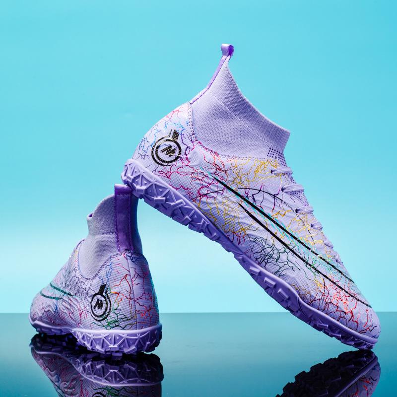 Football Shoes High Top Shredded Nails Artificial Turf Men'S And Women'S Long Nails Ag Shredded Nails Tf Competition Student Training Shoes