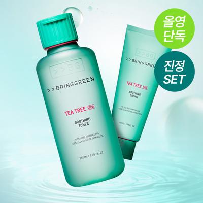 BRINGGREEN Tea Tree Cica Soothing Toner & Cream Set