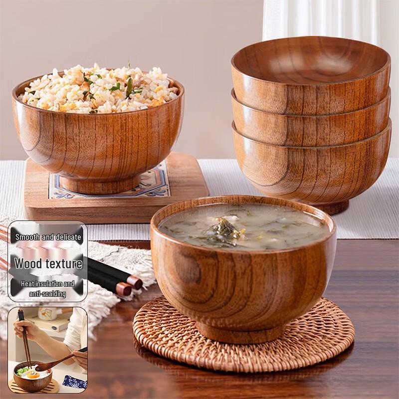 Edo Retro Japanese Jujube Wood Bowl