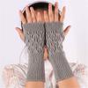 Protable Wool Fingerless Half Mitten Exposed Finger Knitted Wool Glove Wrist Gloves
