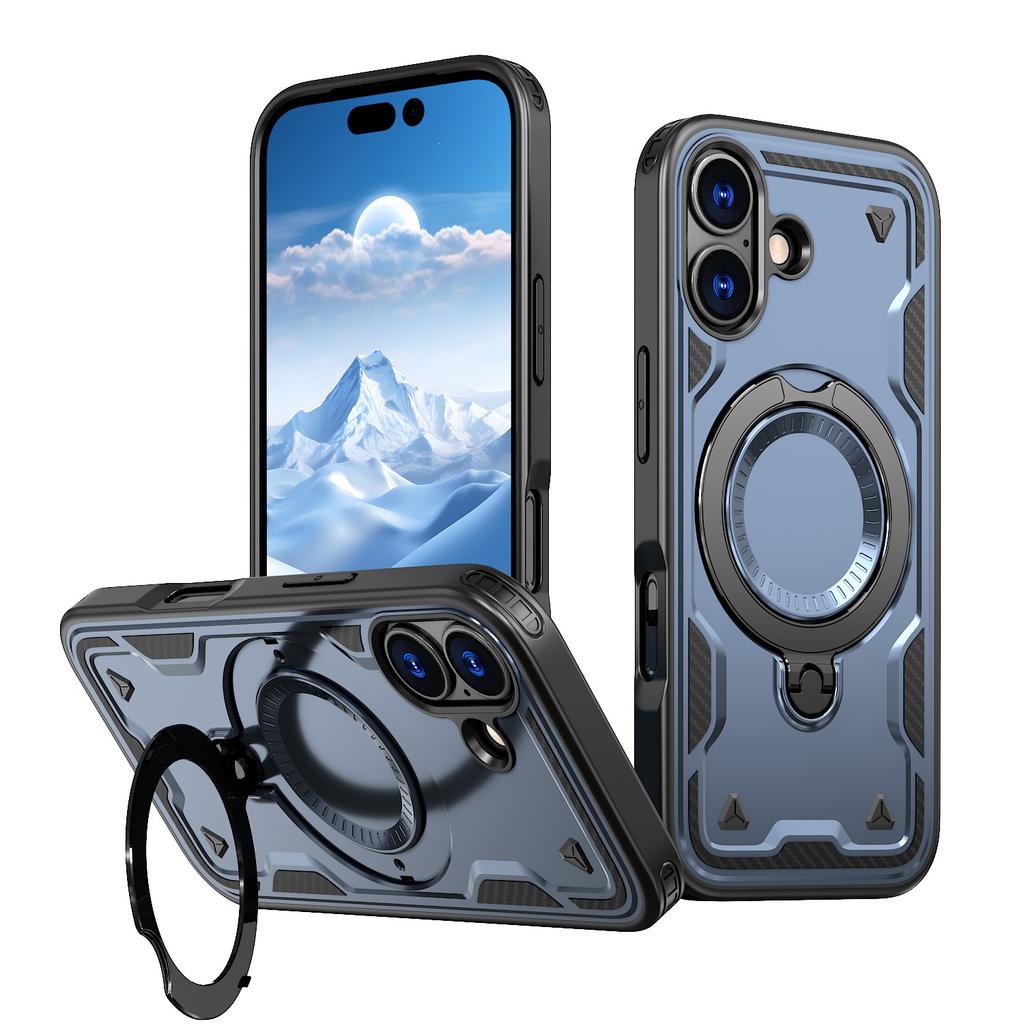 Compatible with iPhone 17 Case Magnetic 360 Rotating Stand Two-in-one Shockproof iPhone 16 Pro Protective Case