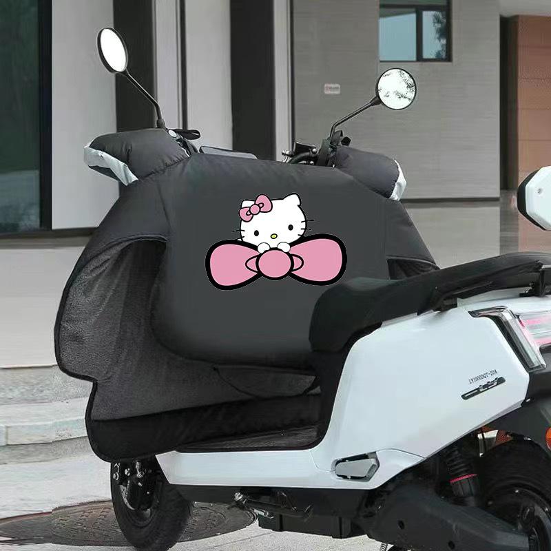 Pink Kitty Universal Electric Car and Motorcycle Windshield Cover with Fleece Lining - Waterproof and Windproof for All Seasons