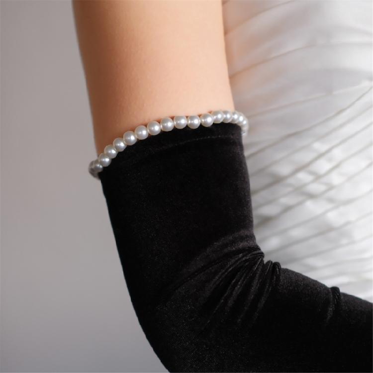 Elegant Black Velvet Bridal Gloves Long Length Soft Arm Gloves for Wedding Operas Theme Costume Event Gathering Wear