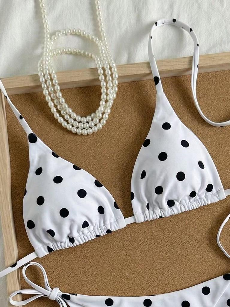 2026 Triangle Cup Printed Sexy Two-Piece Bikini Swimsuit - European & American Style