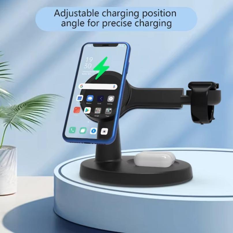 Magnetic Wireless Charger Stand 3 In 1 For Magsafe iPhone 16 15 14 13 Pro Max Apple Watch 9 8 AirPods Pro Fast Charging Station