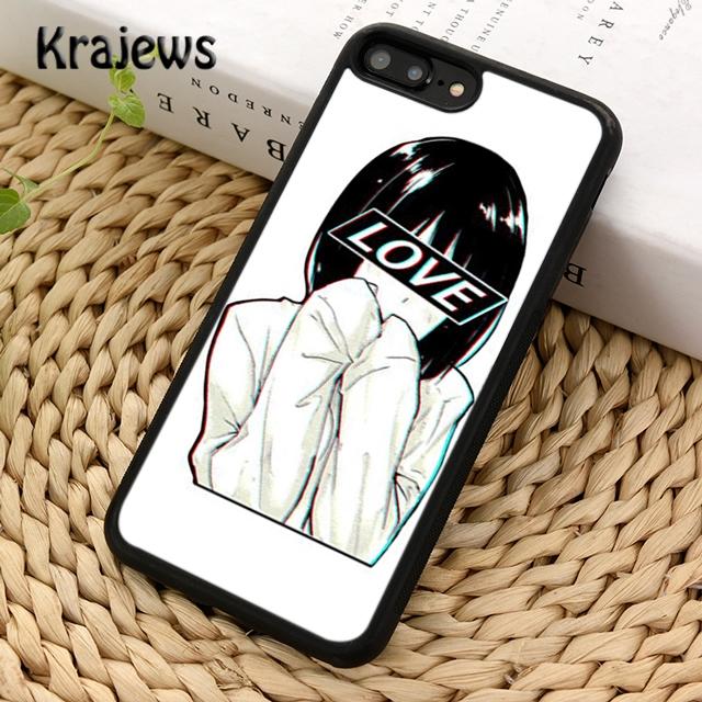Krajews Sad Japanese Soft Phone Case Cover For iPhone 17 Air 16 15 14 Plus 11 12 13 Pro Max Coque Shell Fundas
