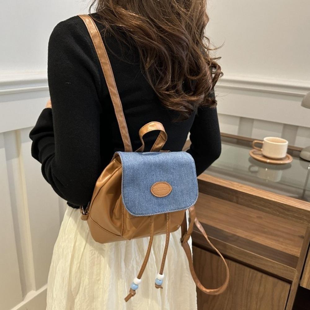 Small Pack Shoulders Bag Mini Y2K Backpack Cute PU Leather Backpack  Students