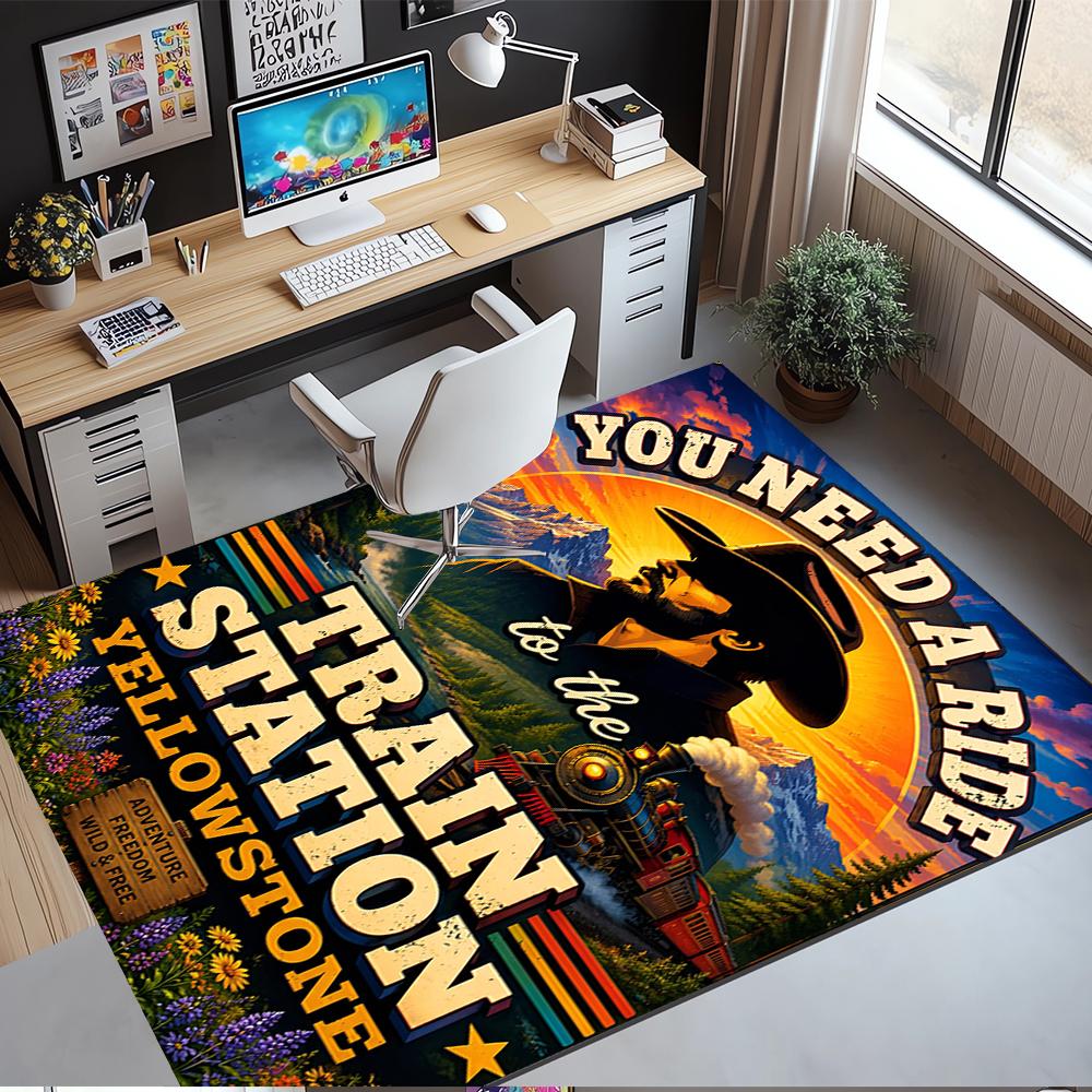 Yellowstone Printed Carpet Rug for Office Chair Living Room Bedroom Kitchen Room Decor Gifts