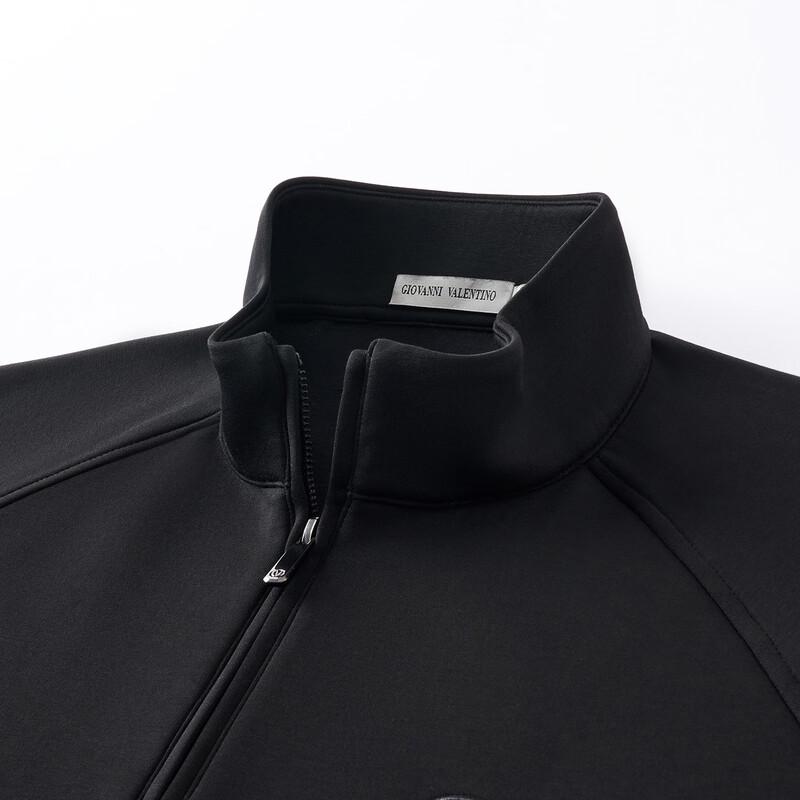 GIOVANNI VALENTINO Men's Fleece Lined Stand Collar Half-Zip Pullover