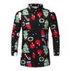 Men Casual Snowflakes Christmas Deer Printed Christmas Shirt Top Blouse